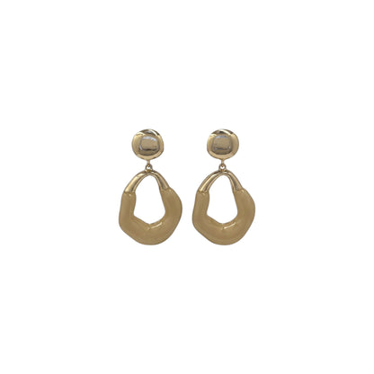 Aretes largos  irregulares | Dorados bicolor | Efecto mármol 60mm