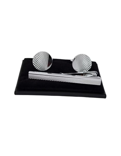 Mancuernas y Pisacorbata Gris | Acero Inoxidable | Estilo Elegante