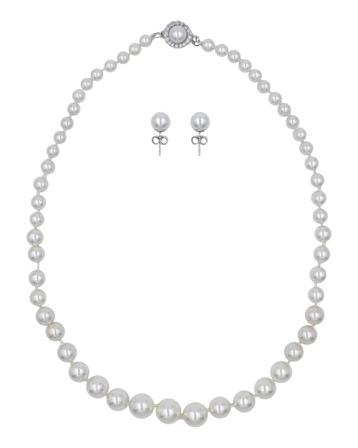 Set Collar y Aretes | Con Perla De Mallorca | Princesa Ivory 46cm