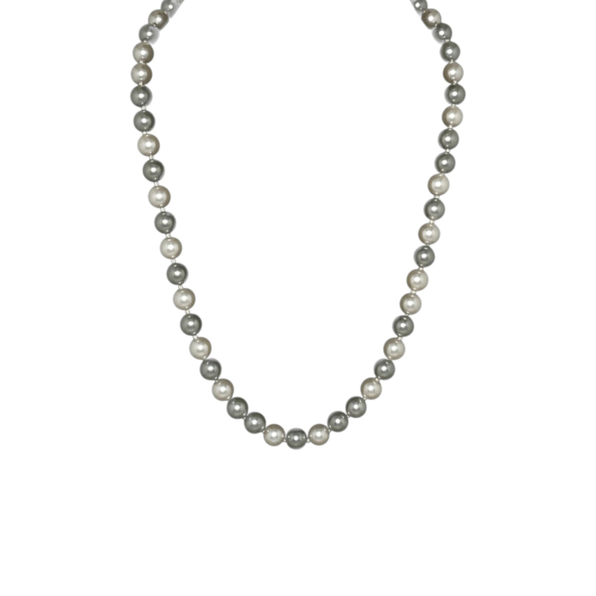 Set Collar y Aretes | Perlas Mallorca Bijoux | Bicolor Gris e Ivory 8MM