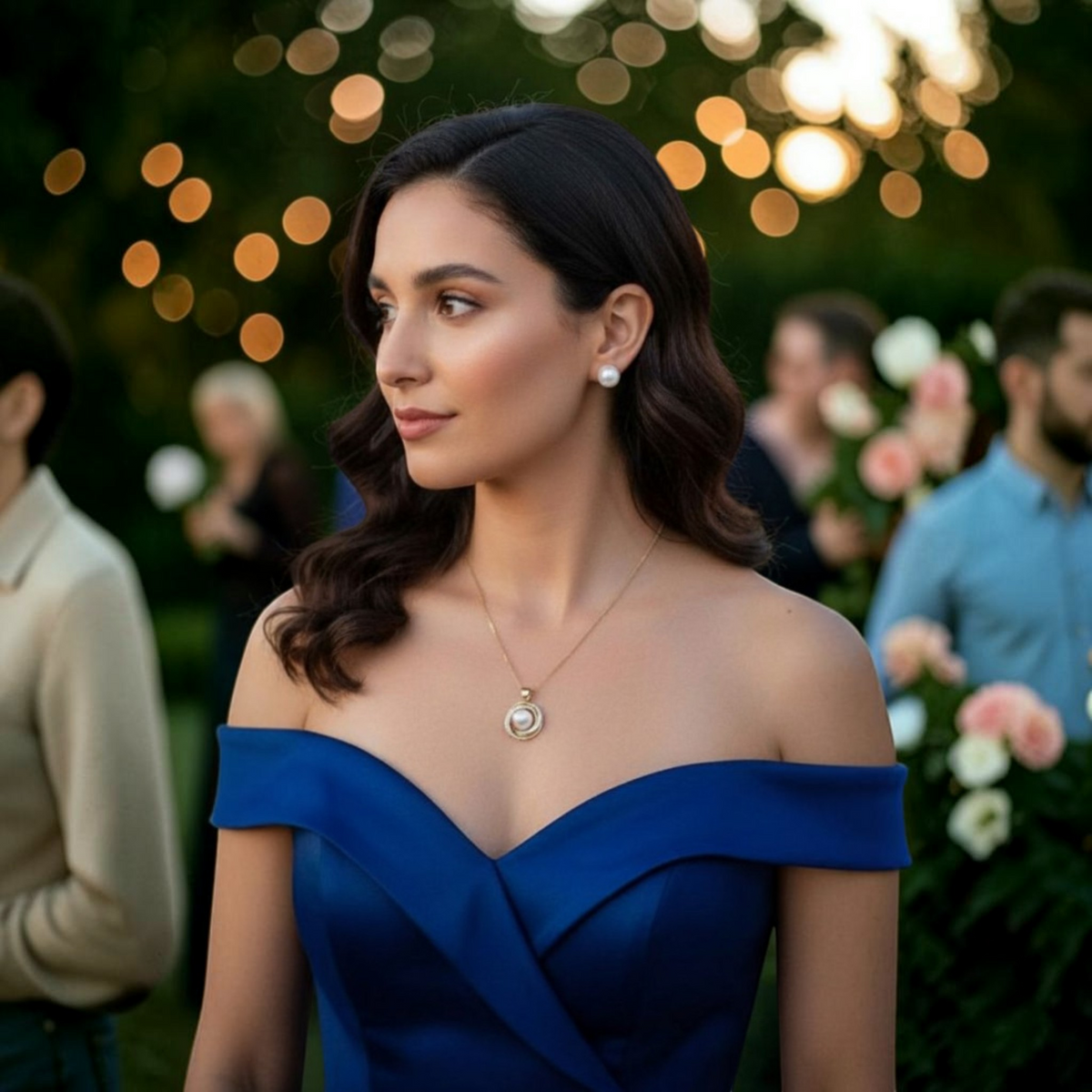 Set de Joyería | Dorado con Perla y Zirconias | Joyería Premium en Chapa de Oro