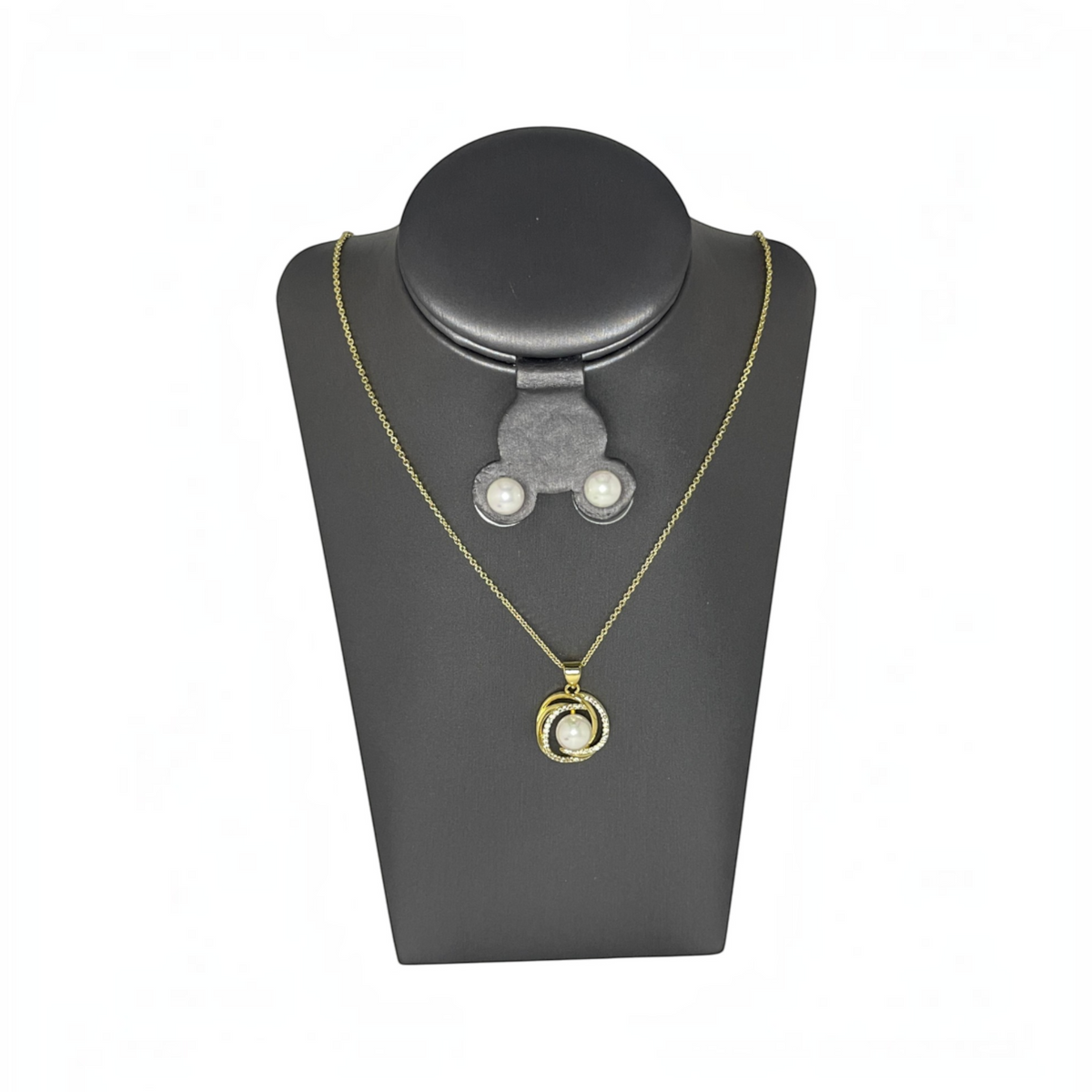 Set de Joyería | Dorado con Perla y Zirconias | Joyería Premium en Chapa de Oro
