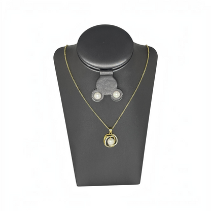 Set de Joyería | Dorado con Perla y Zirconias | Joyería Premium en Chapa de Oro