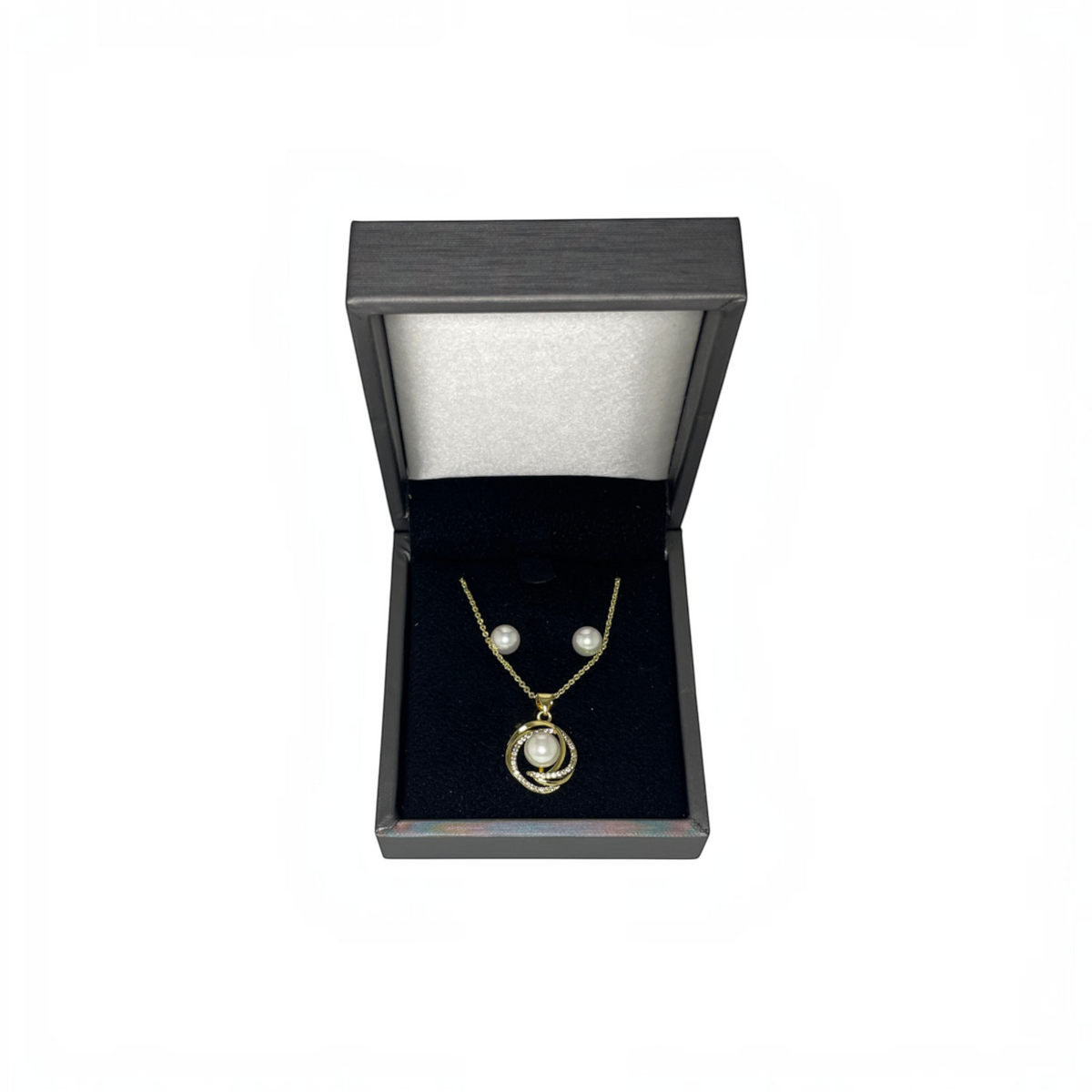 Set de Joyería | Dorado con Perla y Zirconias | Joyería Premium en Chapa de Oro