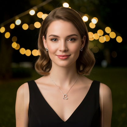 Set de Joyería Premium | Corazones con Zirconias | Atemporales en Acero Inoxidable