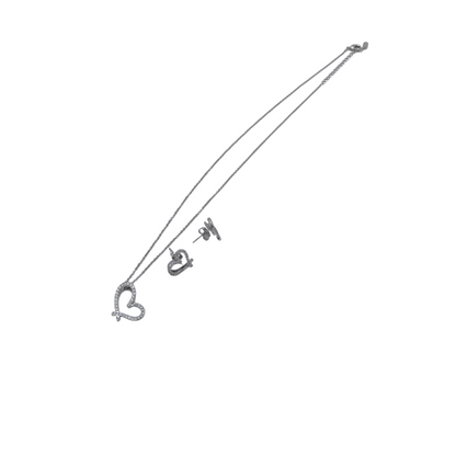 Set de Joyería Premium | Corazones con Zirconias | Atemporales en Acero Inoxidable