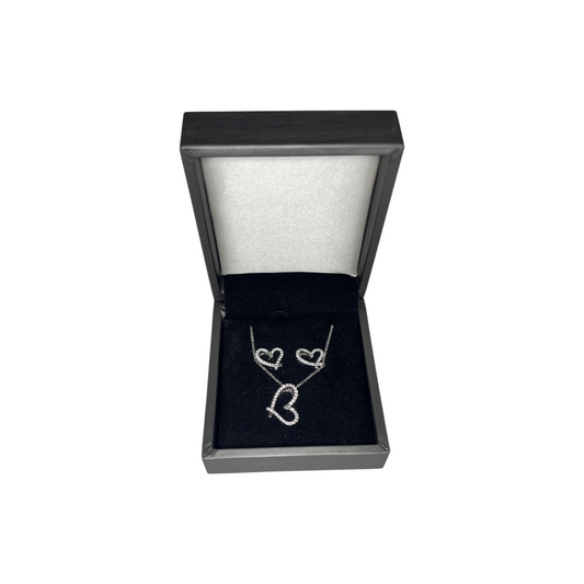 Set de Joyería Premium | Corazones con Zirconias | Atemporales en Acero Inoxidable