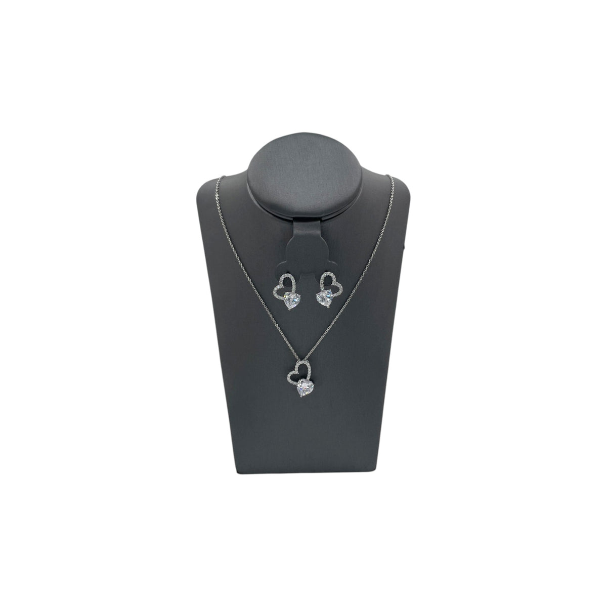 Set de Joyería Premium | Corazones con Zirconias | Brillante en Acero Inoxidable