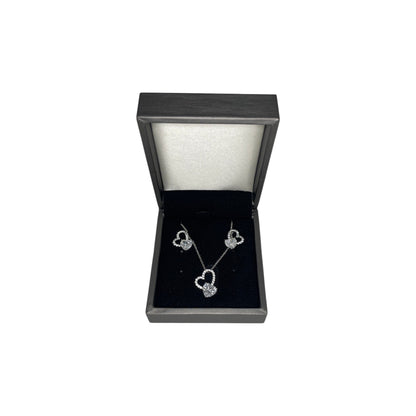 Set de Joyería Premium | Corazones con Zirconias | Brillante en Acero Inoxidable