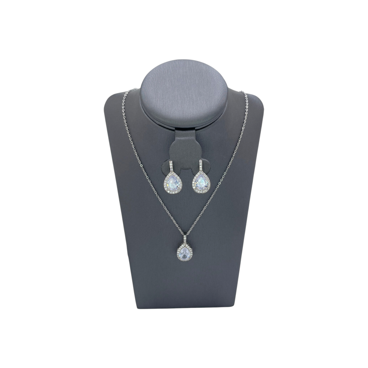 Set de Joyería Premium | Cristal con Zirconias | Estilo Gota Acero Inoxidable