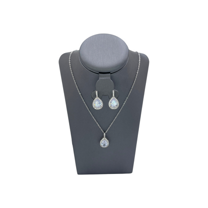 Set de Joyería Premium | Cristal con Zirconias | Estilo Gota Acero Inoxidable