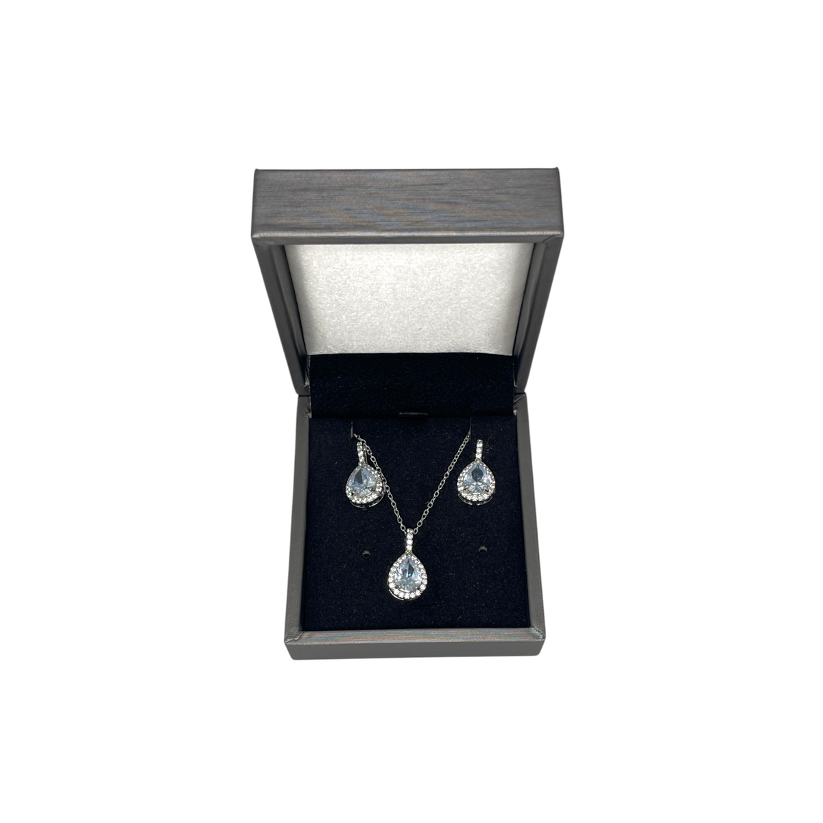 Set de Joyería Premium | Cristal con Zirconias | Estilo Gota Acero Inoxidable