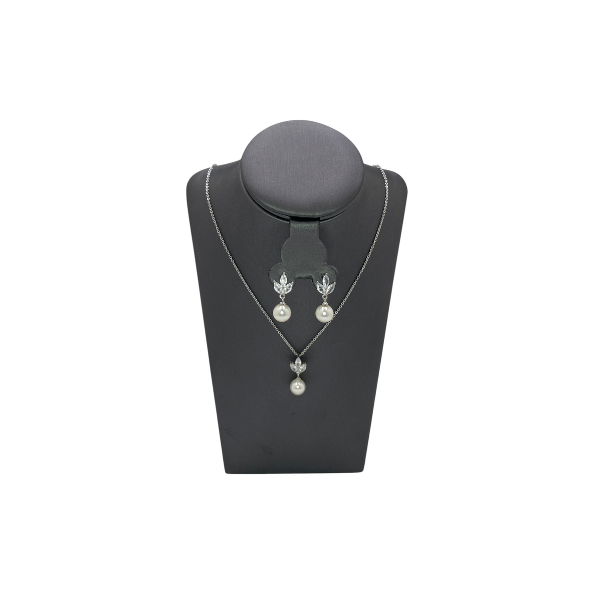 Set de Joyería Premium | Perla con Zirconias | Atemporales Estilo Floral