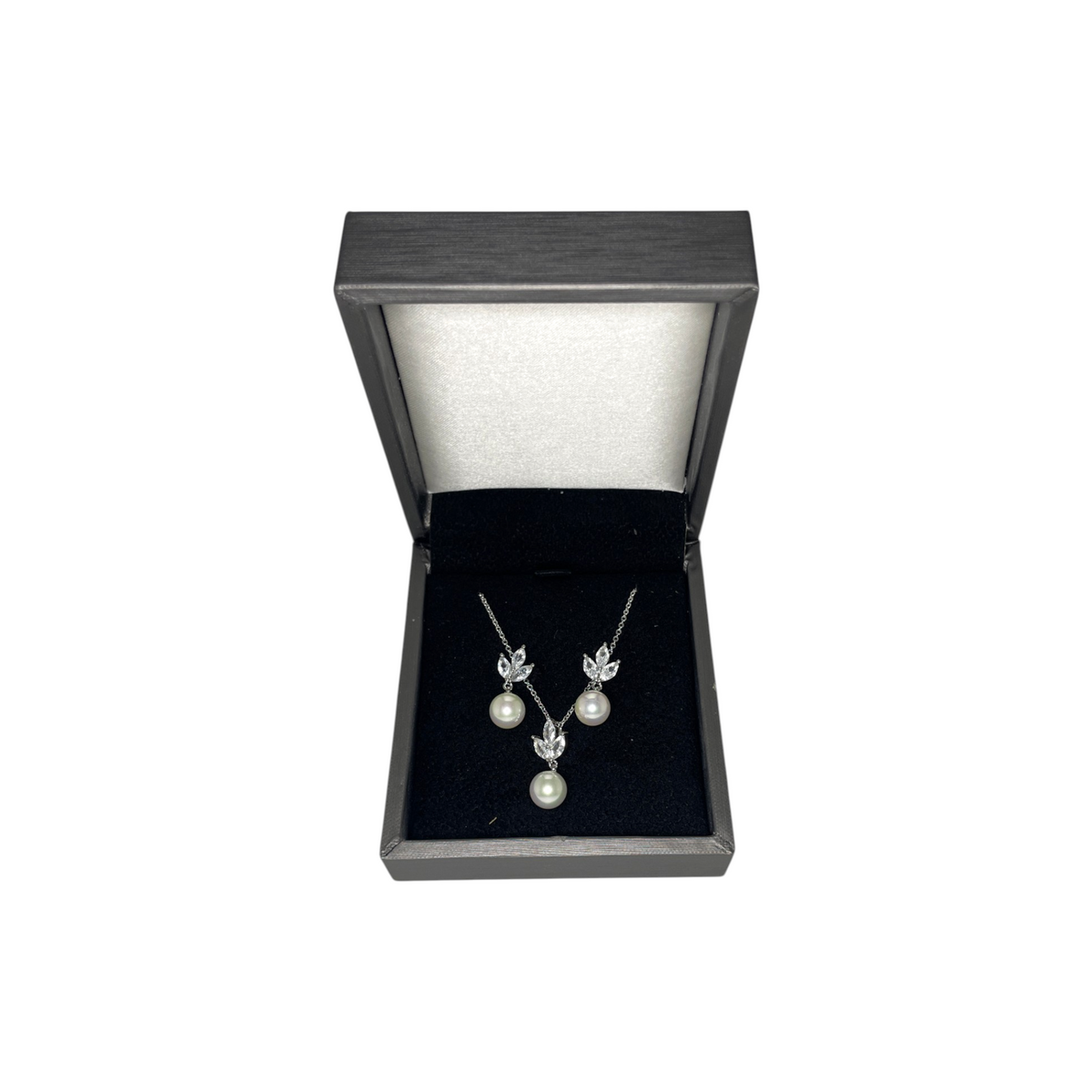 Set de Joyería Premium | Perla con Zirconias | Atemporales Estilo Floral