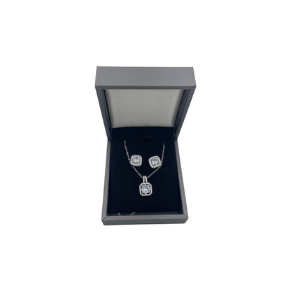 Set de Joyería Premium | Zirconia Estilo Geométrica | Acero Inoxidable