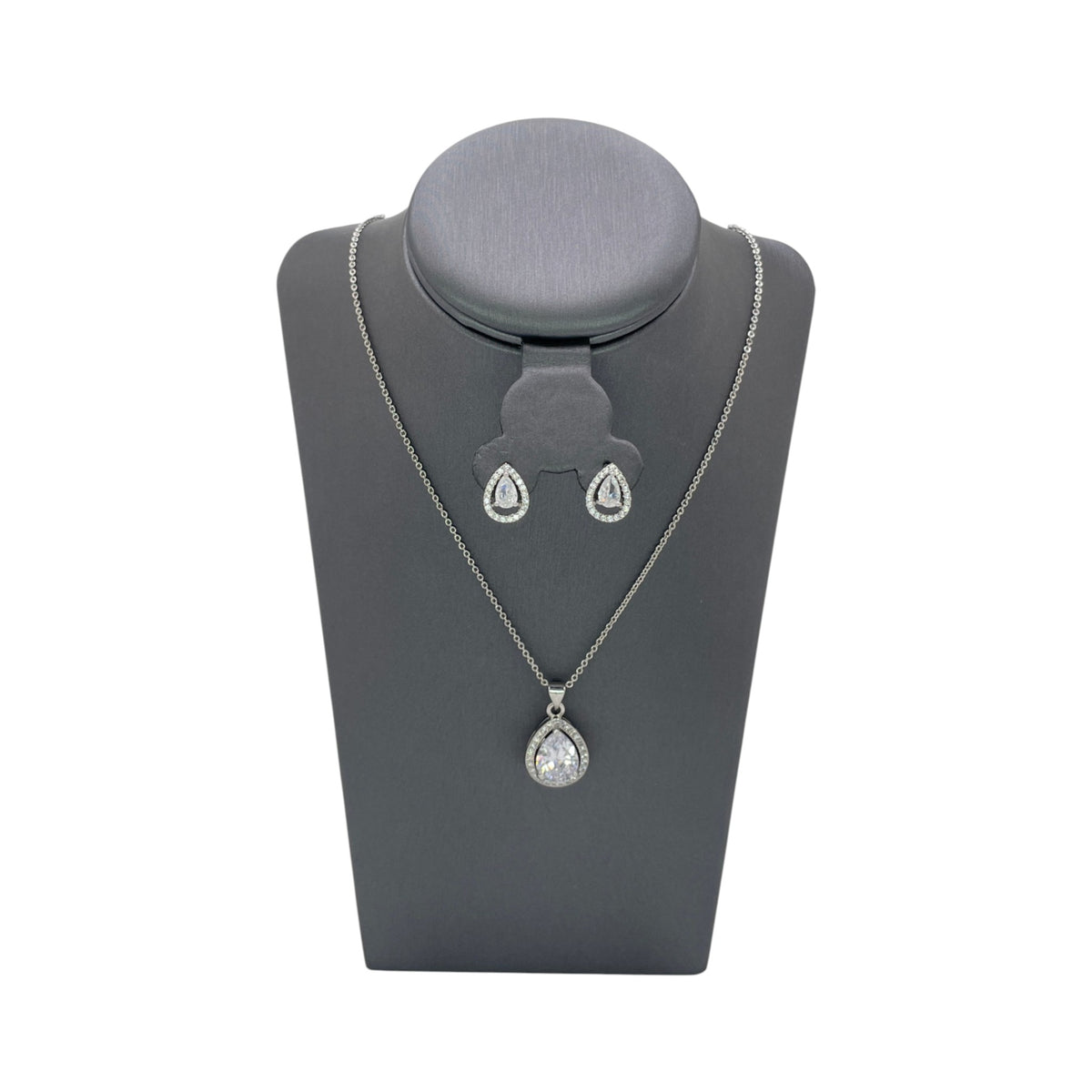 Set de Joyería Premium | Zirconia Estilo Gota | Brillante en Acero Inoxidable