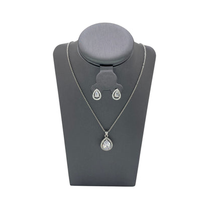 Set de Joyería Premium | Zirconia Estilo Gota | Brillante en Acero Inoxidable