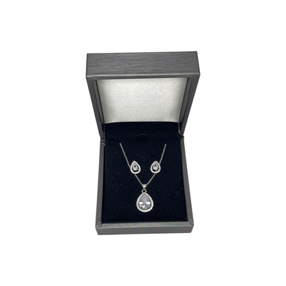 Set de Joyería Premium | Zirconia Estilo Gota | Brillante en Acero Inoxidable