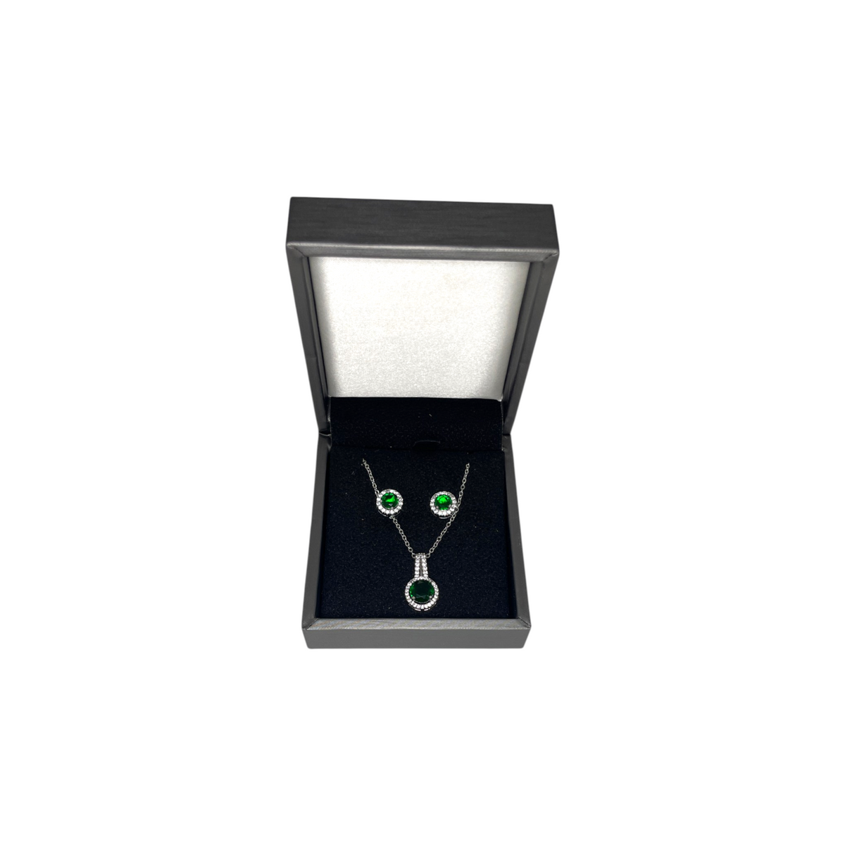 Set de Joyería Verde Esmeralda | Zirconia Premium Acero Inox.